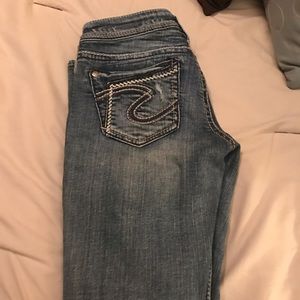 Silver Aiko Low Straight Leg Jeans.